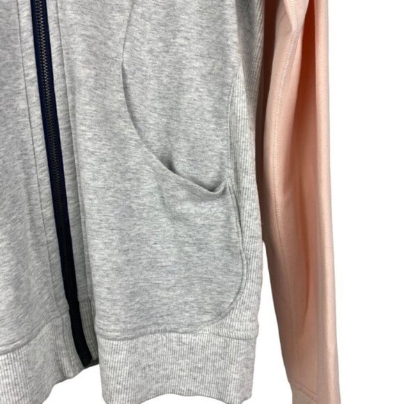 Lululemon On The Daily Heather Gray Blush Pink Full Zip Hoodie Sweater US 6 - Picture 5 of 14